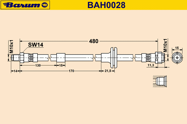 Тормозной шланг BARUM BAH0028