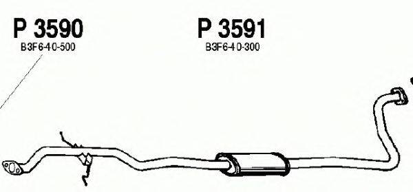 Средний глушитель выхлопных газов FENNO P3591