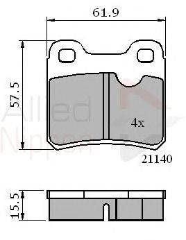 Комплект тормозных колодок, дисковый тормоз COMLINE ADB0117
