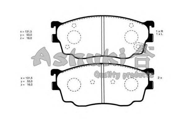 Комплект тормозных колодок, дисковый тормоз ASHUKI M050-02J