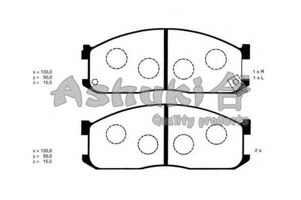 Комплект тормозных колодок, дисковый тормоз ASHUKI M050-80