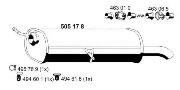 Глушитель выхлопных газов конечный ERNST 505178