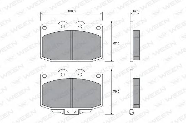 Комплект тормозных колодок, дисковый тормоз WEEN 1512381