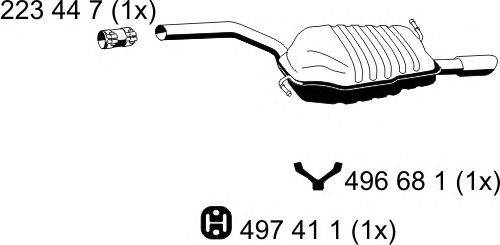 Глушитель выхлопных газов конечный ERNST 244060