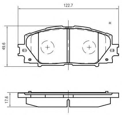 Комплект тормозных колодок, дисковый тормоз TOYOTA 0446552260