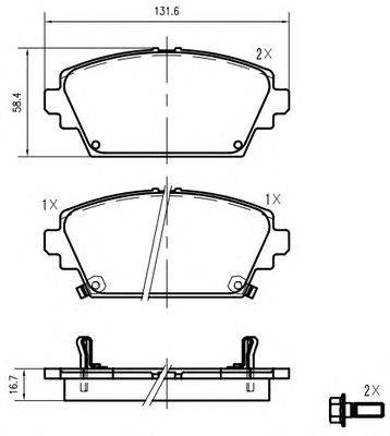 Комплект тормозных колодок, дисковый тормоз HONDA 45022S1AE02