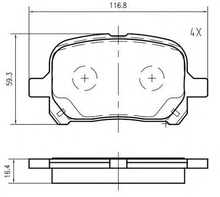 Комплект тормозных колодок, дисковый тормоз TOYOTA 0446520550