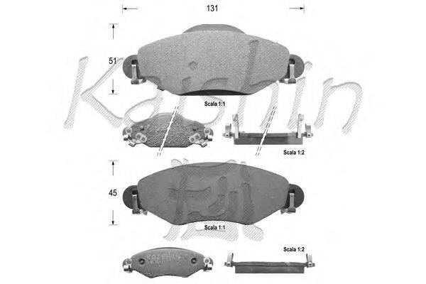 Комплект тормозных колодок, дисковый тормоз KAISHIN D2246