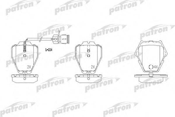 Комплект тормозных колодок, дисковый тормоз PATRON PBP1710