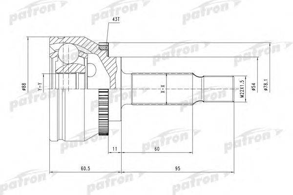 Шарнирный комплект, приводной вал PATRON PCV3745