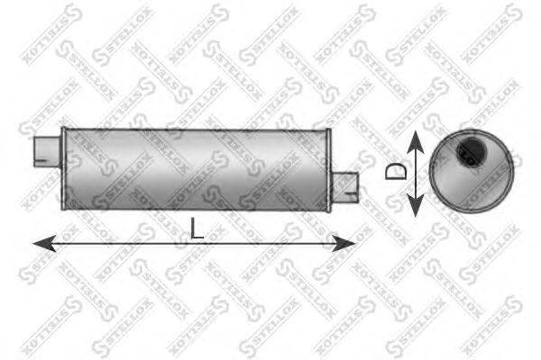 Средний / конечный глушитель ОГ STELLOX 82-03081-SX