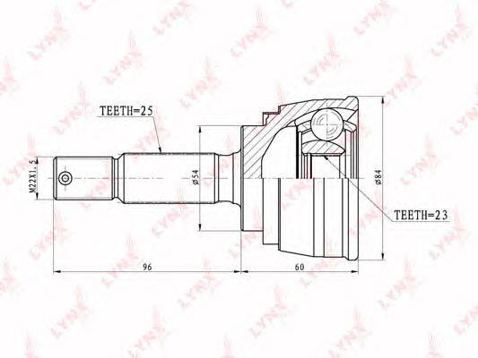 Шарнирный комплект, приводной вал LYNXauto CO-5510