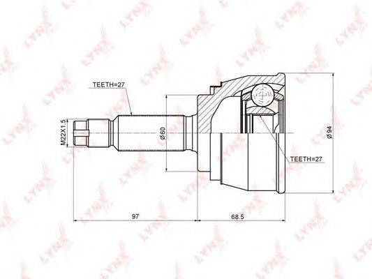 Шарнирный комплект, приводной вал LYNXauto CO-5520