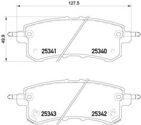 Комплект тормозных колодок, дисковый тормоз HELLA PAGID 25342