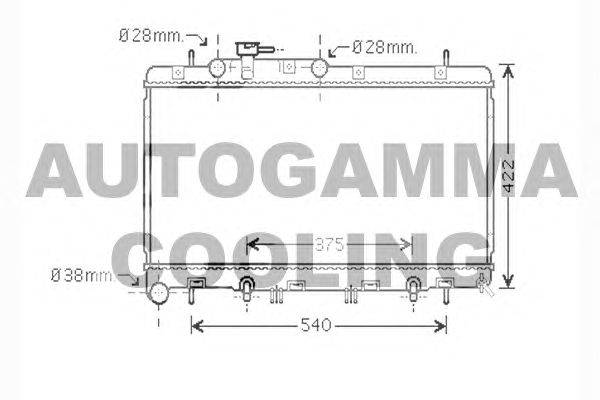Радиатор, охлаждение двигателя AUTOGAMMA 104373
