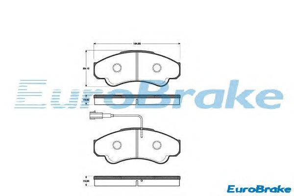 Комплект тормозных колодок, дисковый тормоз EUROBRAKE 5501221948
