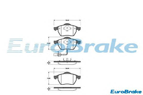 Комплект тормозных колодок, дисковый тормоз EUROBRAKE 5501222555