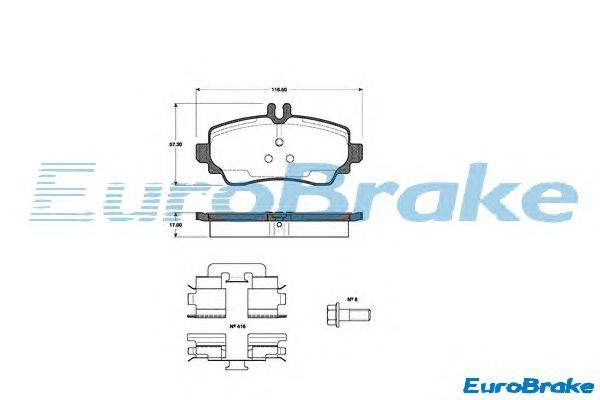 Комплект тормозных колодок, дисковый тормоз EUROBRAKE 5501223333