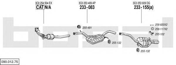 Система выпуска ОГ BOSAL 09001275