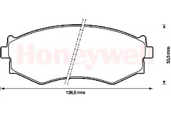 Комплект тормозных колодок, дисковый тормоз BENDIX 572338B