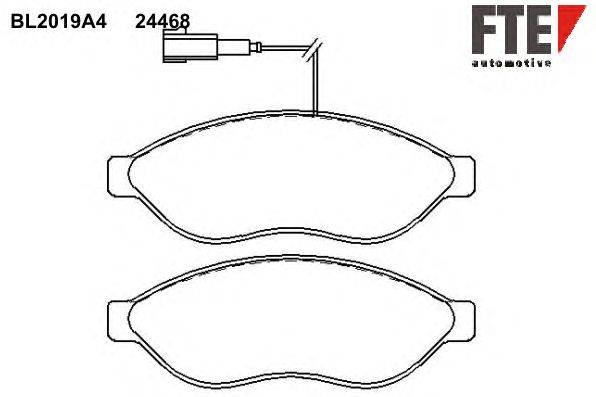 Комплект тормозных колодок, дисковый тормоз FTE BL2019A4