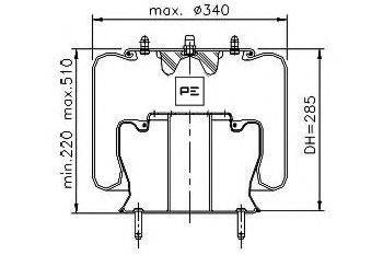 Кожух пневматической рессоры PE Automotive 084.297-71A