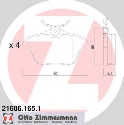 Комплект тормозных колодок, дисковый тормоз ZIMMERMANN 21606