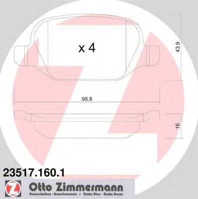 Комплект тормозных колодок, дисковый тормоз ZIMMERMANN 23517