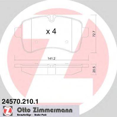 Комплект тормозных колодок, дисковый тормоз ZIMMERMANN 24570.210.1