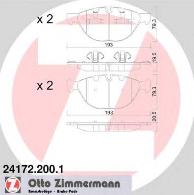 Комплект тормозных колодок, дисковый тормоз ZIMMERMANN 24173