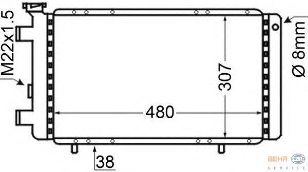 Радиатор, охлаждение двигателя HELLA 8MK 376 705-781