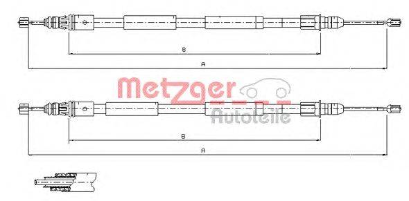 Трос, стояночная тормозная система METZGER 116771