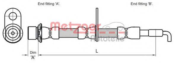 Тормозной шланг METZGER 4110001