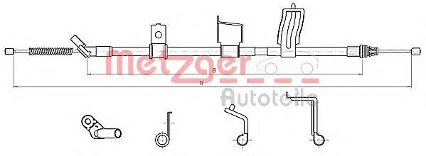 Трос, стояночная тормозная система METZGER 170330