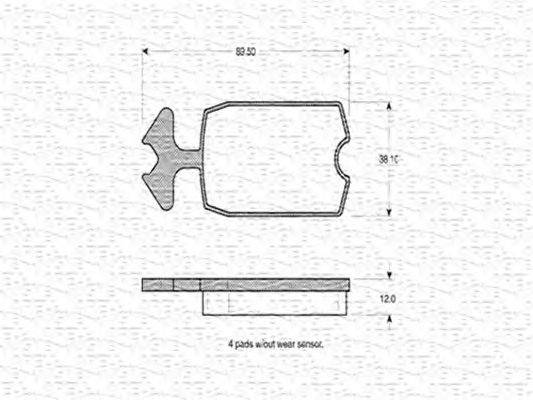 Комплект тормозных колодок, дисковый тормоз MAGNETI MARELLI 20714