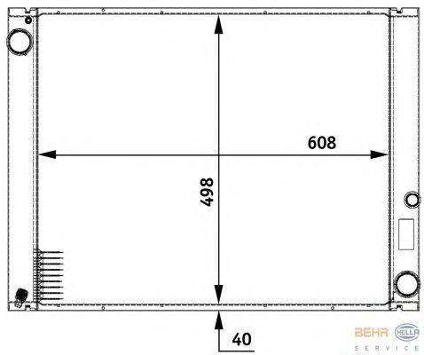 Радиатор, охлаждение двигателя BEHR HELLA SERVICE 8MK 376 729-511