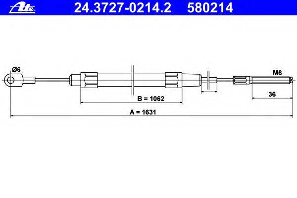 Трос, стояночная тормозная система ATE 24372702142