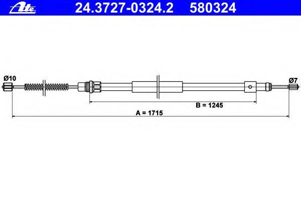 Трос, стояночная тормозная система ATE 24.3727-0324.2