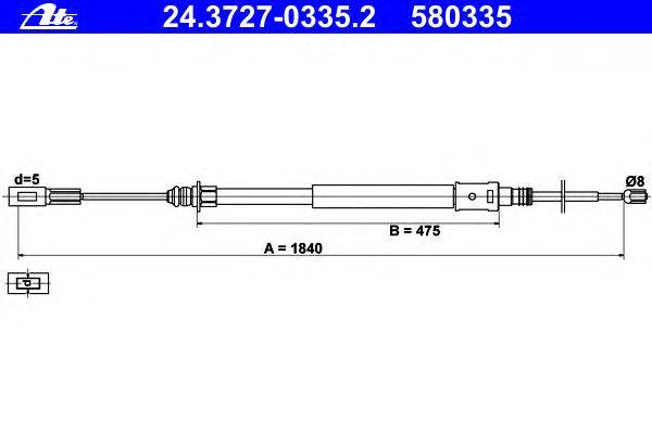 Трос, стояночная тормозная система ATE 24372703352