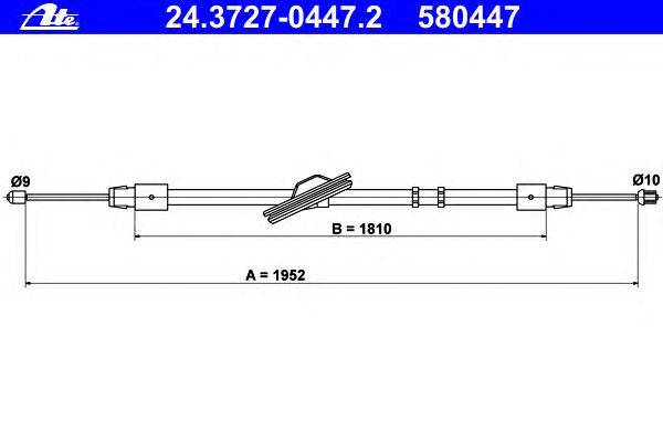 Трос, стояночная тормозная система ATE 24.3727-0447.2