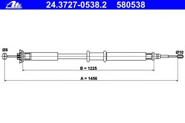 Трос, стояночная тормозная система ATE 24.3727-0538.2