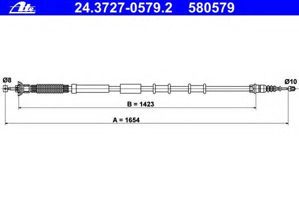 Трос, стояночная тормозная система ATE 24.3727-0579.2