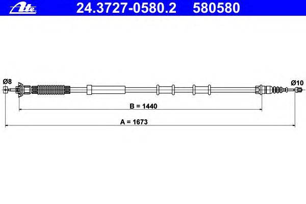 Трос, стояночная тормозная система ATE 24.3727-0580.2
