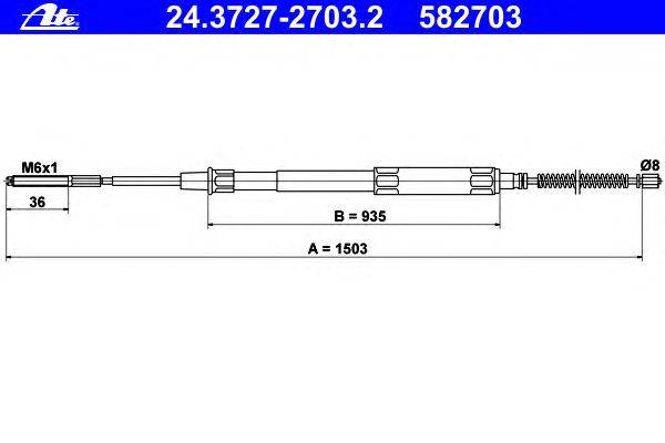 Трос, стояночная тормозная система ATE 24.3727-2703.2