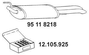 Глушитель выхлопных газов конечный EBERSPÄCHER 95 11 8218
