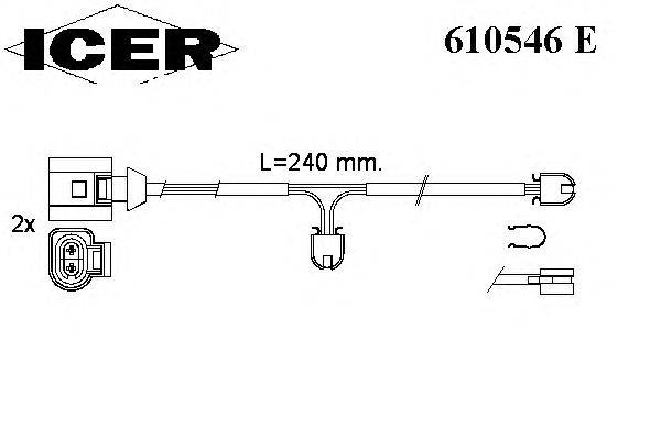 Сигнализатор, износ тормозных колодок ICER 610546 E