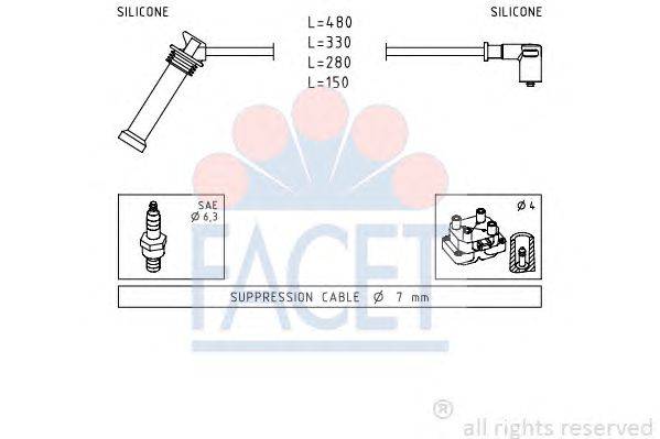 Комплект проводов зажигания FACET 49614