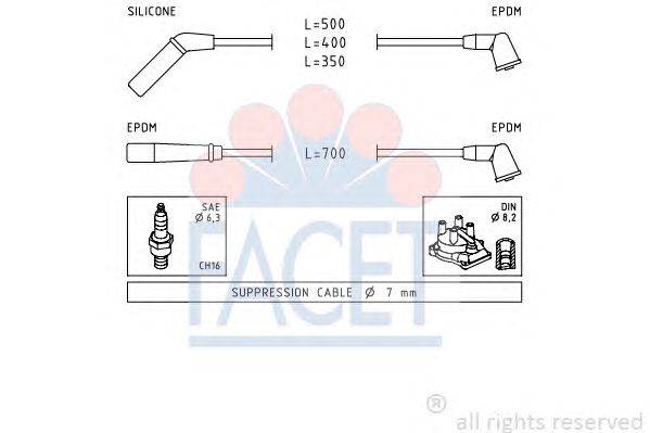 Комплект проводов зажигания FACET 49823