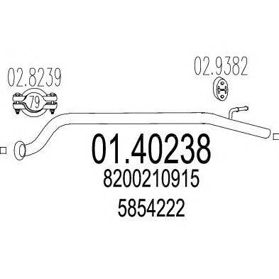 Труба выхлопного газа MTS 01.40238