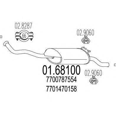 Глушитель выхлопных газов конечный TIMAX 240325